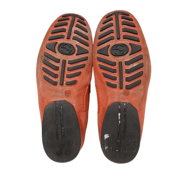 Gucci Red Suede Leather Slip‎ on Web Loafers Men\'s 9.5 G Driving Shoes Moccasin main image 10